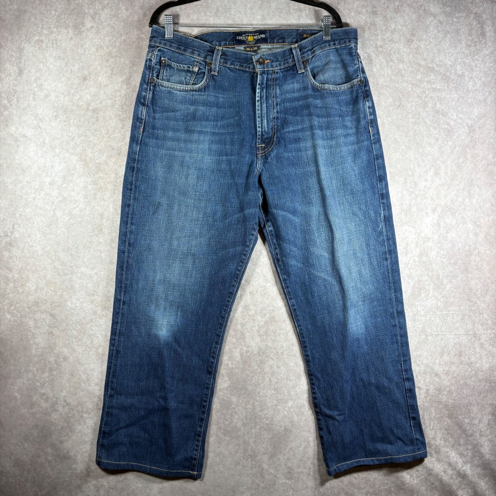 Lucky Brand Jeans Mens 36x30 Blue 181 Relaxed Straight Denim Casual Everyday